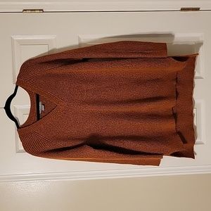 V-neck sweater, rusty orange color, XL.